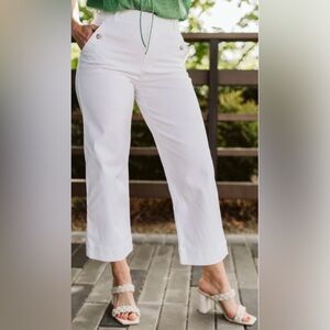 NWT SPANX Stretch Twill Cropped Wide Leg Pants